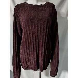 Trader Bay XL men's acrylic pullover crew sweater maroon stretch 90's Friends